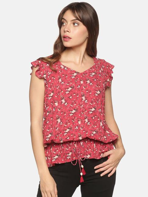 saffron threads red printed top