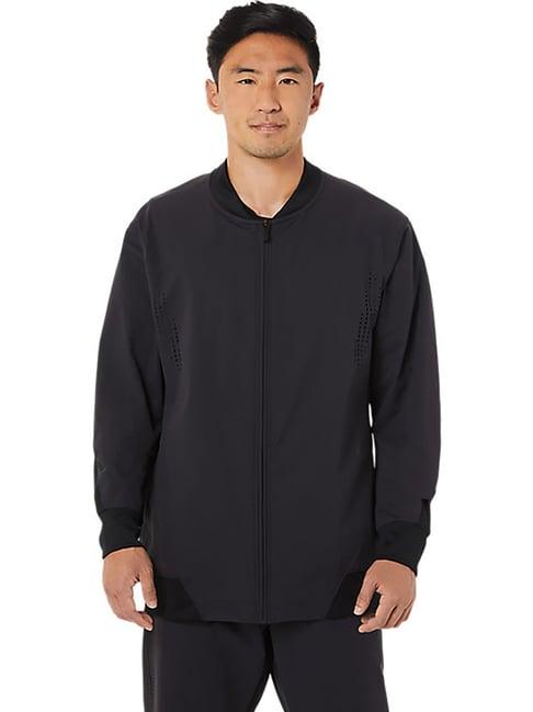 asics midnight black hybrid bomber jacket