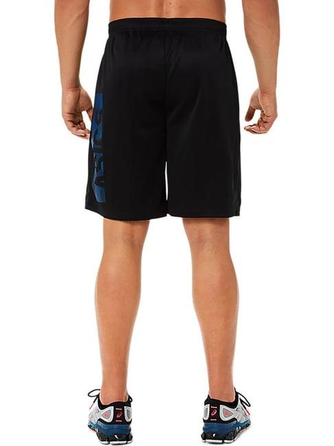 asics black printed shorts