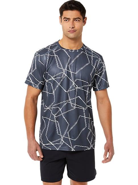 asics slate grey printed t-shirt