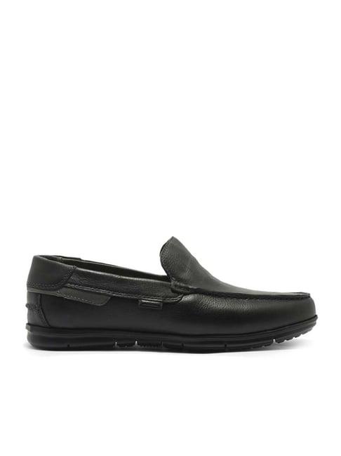 woodland men's black casual loafers