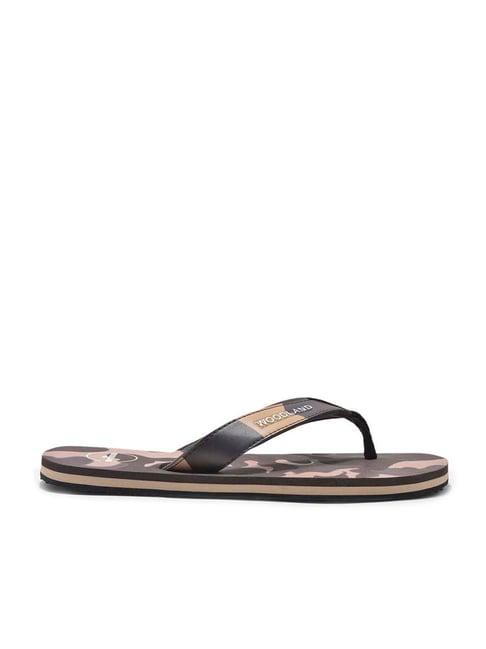 woodland men's brown flip flops