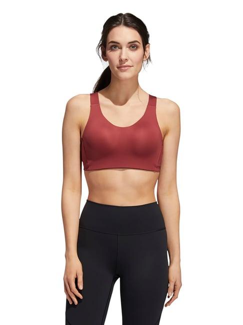 adidas maroon non wired padded sfi sports bra