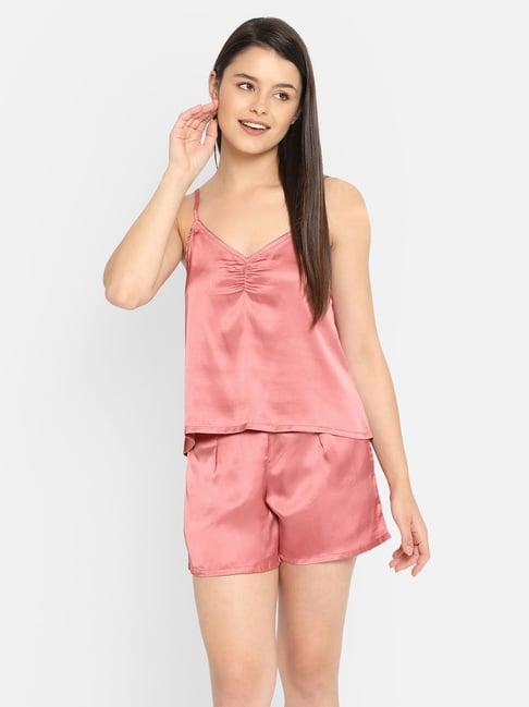 clovia blush cami top with shorts