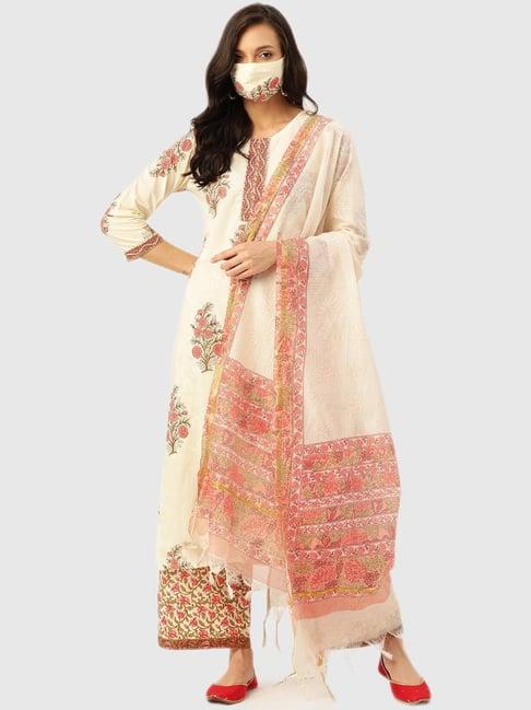 maaesa off white floral print suit sets