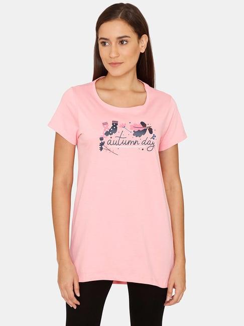 zivame pink graphic print t-shirt