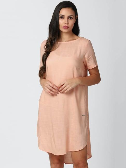 van heusen peach above knee tunic dress