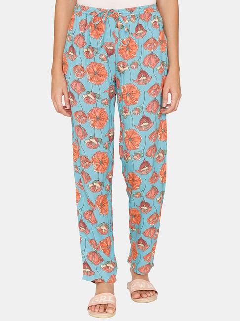 zivame blue floral print pyjamas