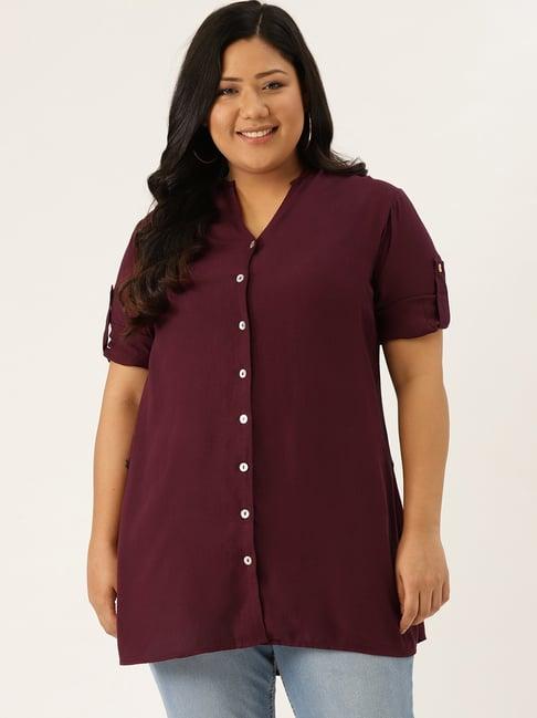 therebelinme purple regular fit shirt