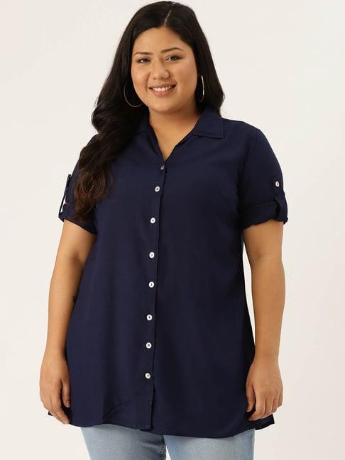 therebelinme navy regular fit shirt