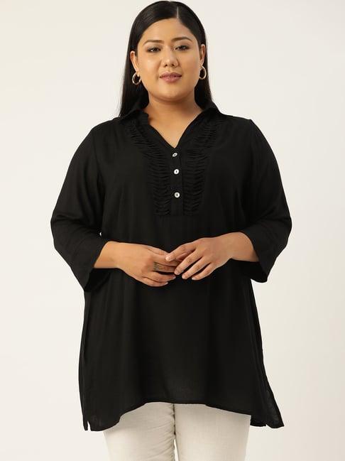 therebelinme black a-line tunic