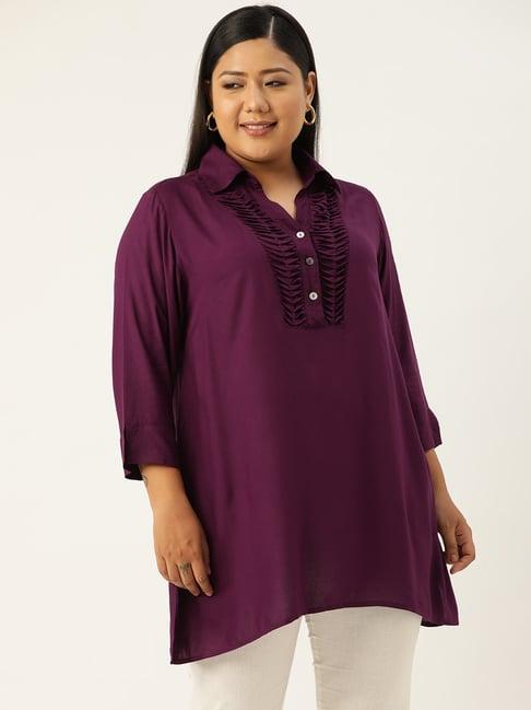 therebelinme purple a-line tunic