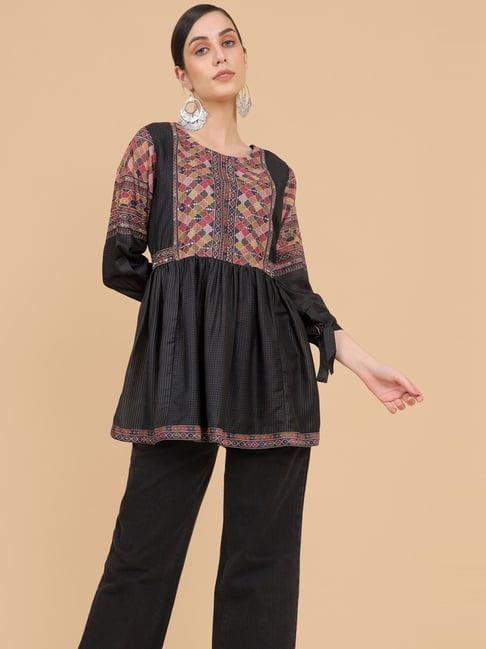 soch black printed tunic