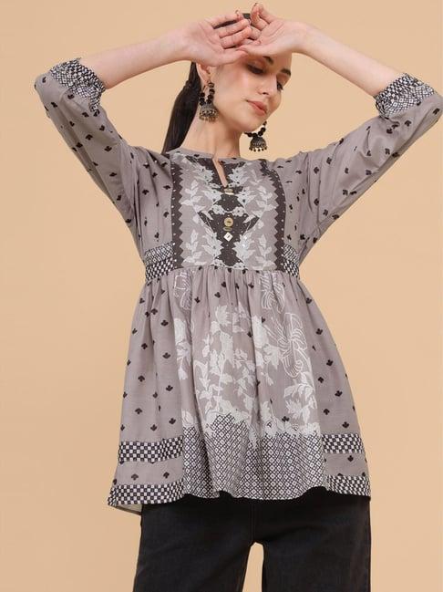 soch grey printed tunic