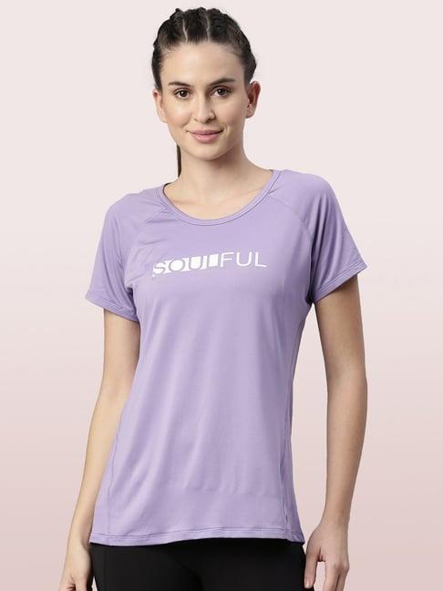 enamor violet printed crew t-shirt