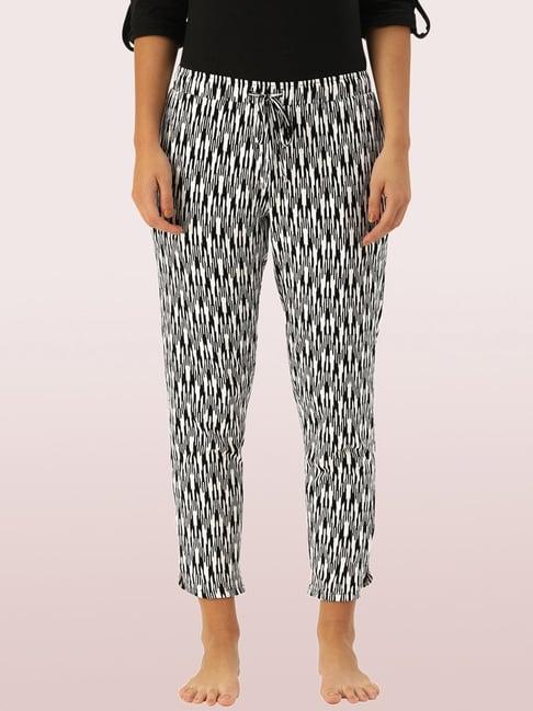 enamor black & white printed lounge pants