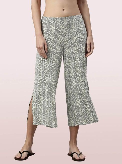 enamor green printed lounge pants