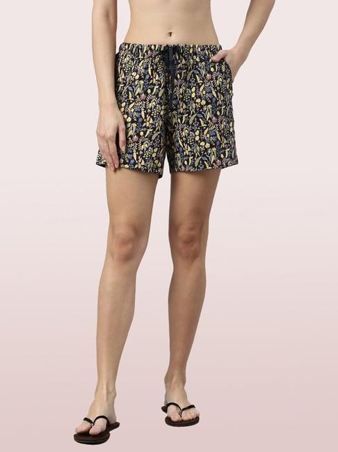 enamor navy printed shorts