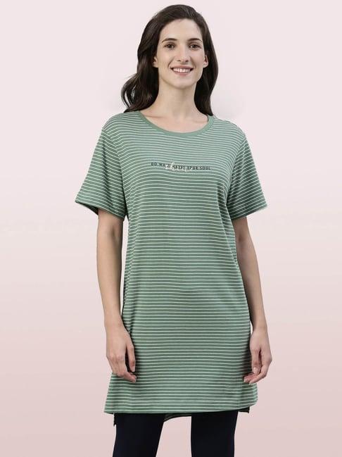 enamor green striped top