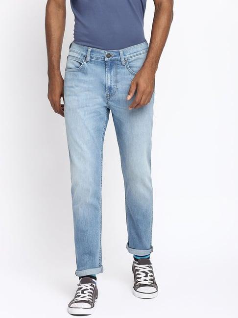 lee light blue narrow fit jeans