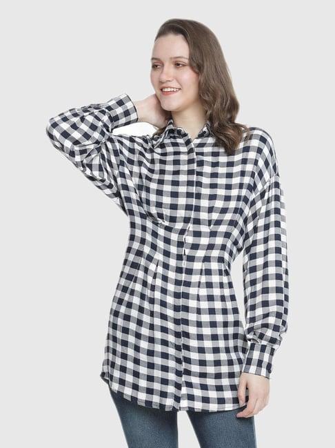 oxolloxo navy gingham tunic