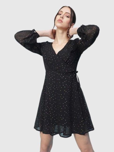 oxolloxo black printed dress