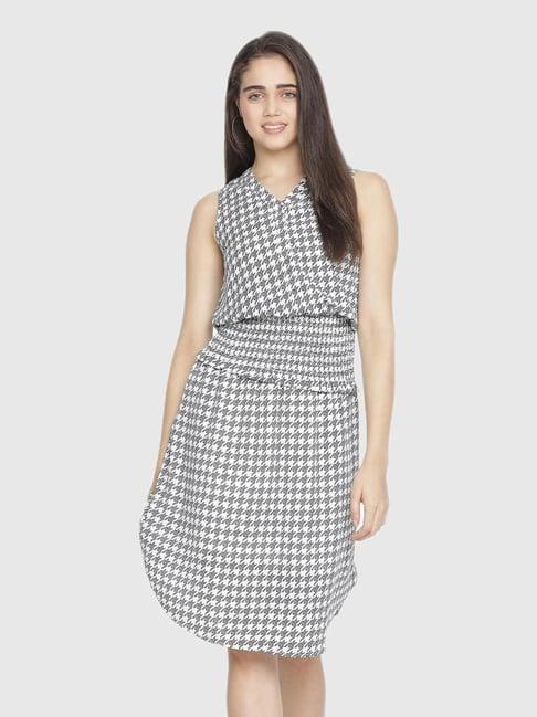 oxolloxo white houndstooth dress