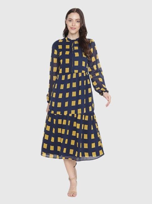 oxolloxo navy geometric print dress