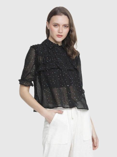 oxolloxo black abstract print shirt