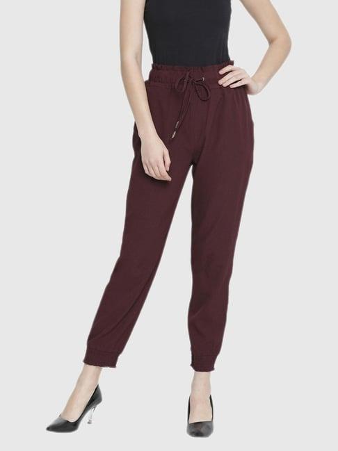 oxolloxo maroon jogger fit trousers