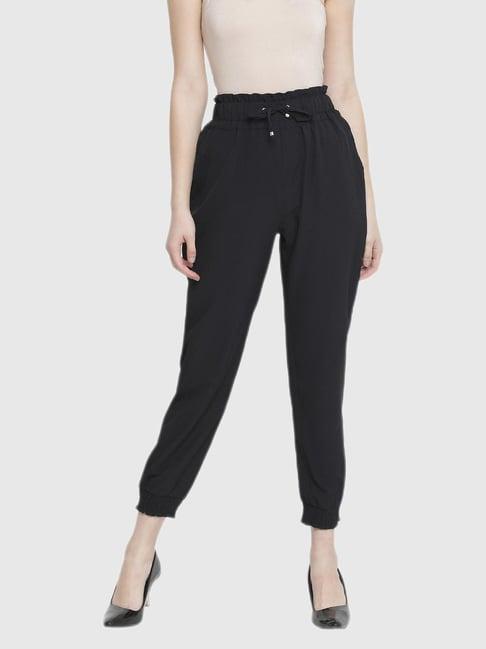 oxolloxo black jogger fit trousers