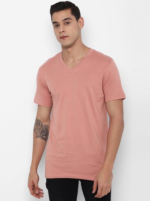 forever 21 peach cotton regular fit t-shirt