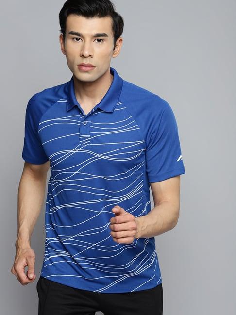 alcis blue printed polo t-shirt