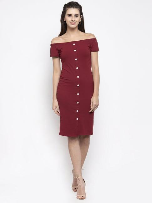 global republic maroon midi bodycon dress