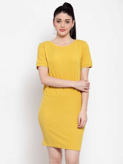 global republic yellow mini sheath dress