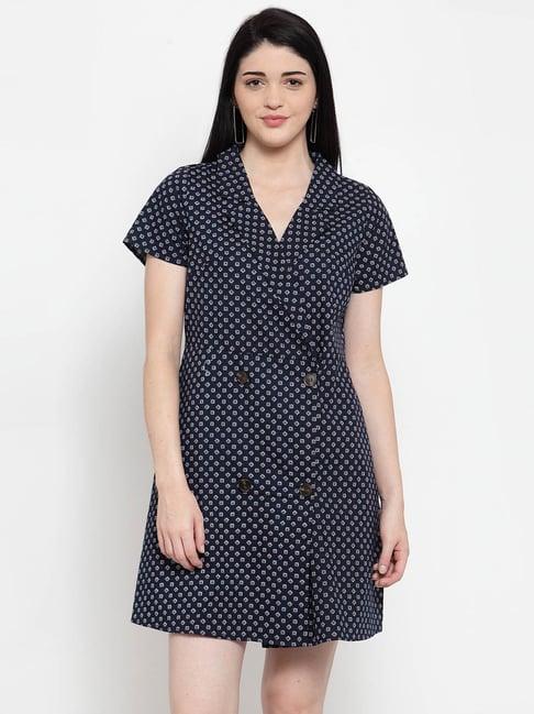 global republic navy printed a-line dress