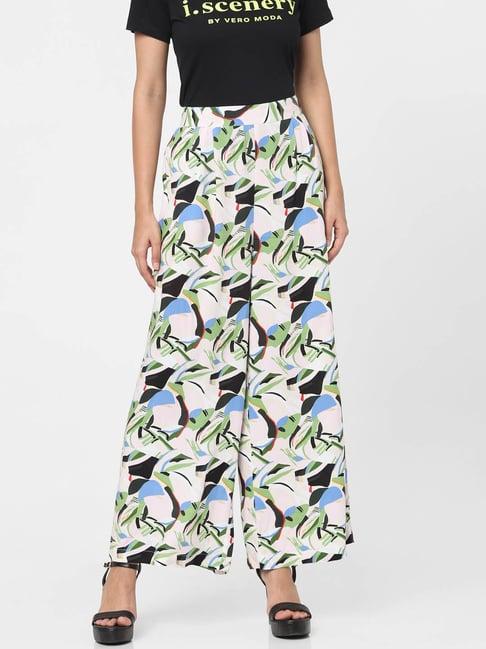 vero moda multicolor printed elasticated pants