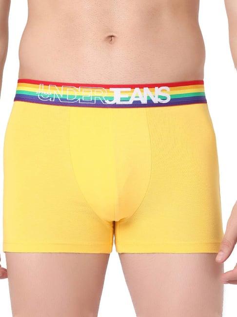 underjeans by spykar yellow regular fit trunks