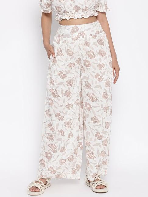 fabindia white cotton printed pants