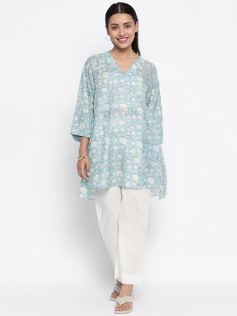 fabindia blue printed tunic