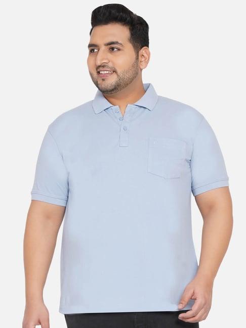 john pride sky blue plus size polo t-shirt