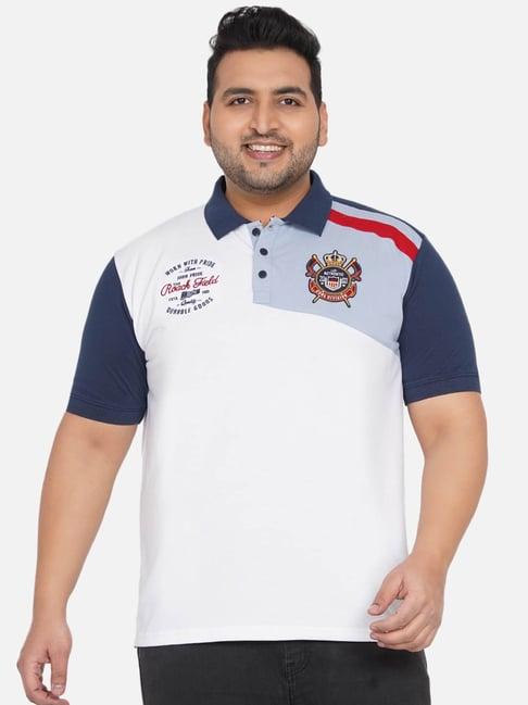 john pride white plus size polo t-shirt