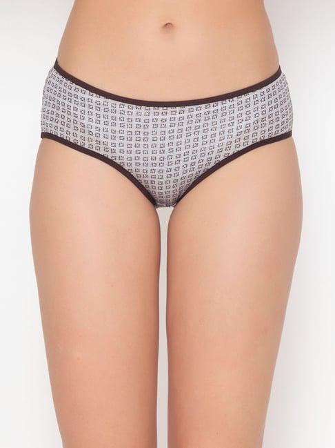 clovia grey printed hipster panty