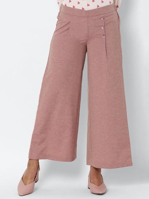 solly by allen solly pink textured pants