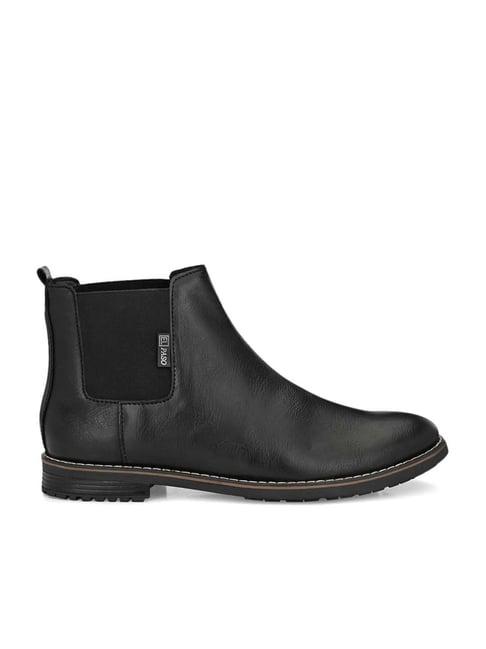 el paso men's jet black chelsea boots