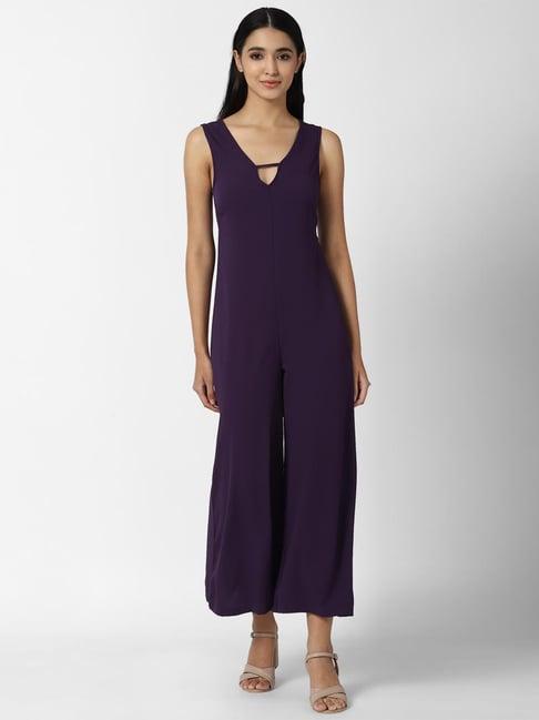 forever 21 purple full length jumpsuit