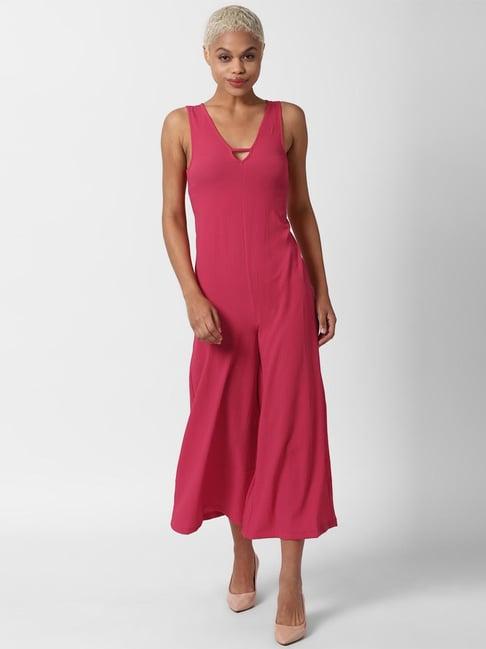 forever 21 pink capri length jumpsuit