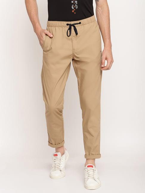 octave khaki regular fit trackpants