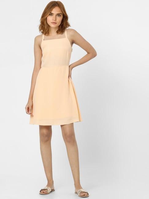 vero moda peach regular fit dress