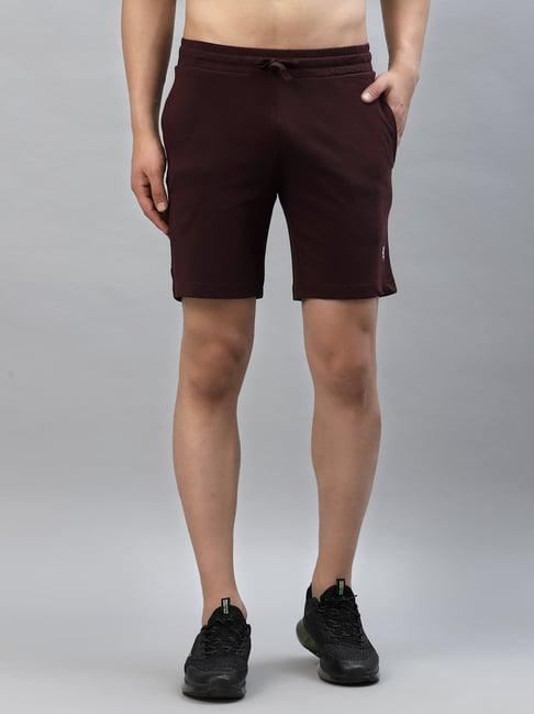 red tape maroon regular fit shorts